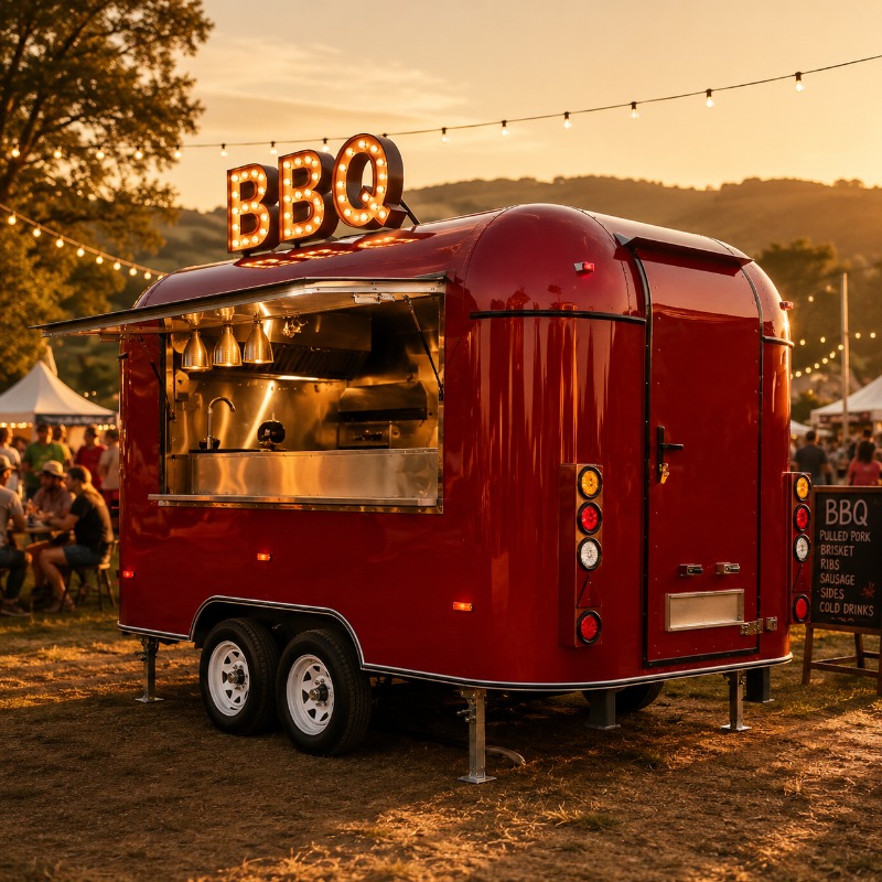 Street Food Snacks - Food Truck Anhänger Straßenverpflegung Maßgeschneiderter Eiswagen