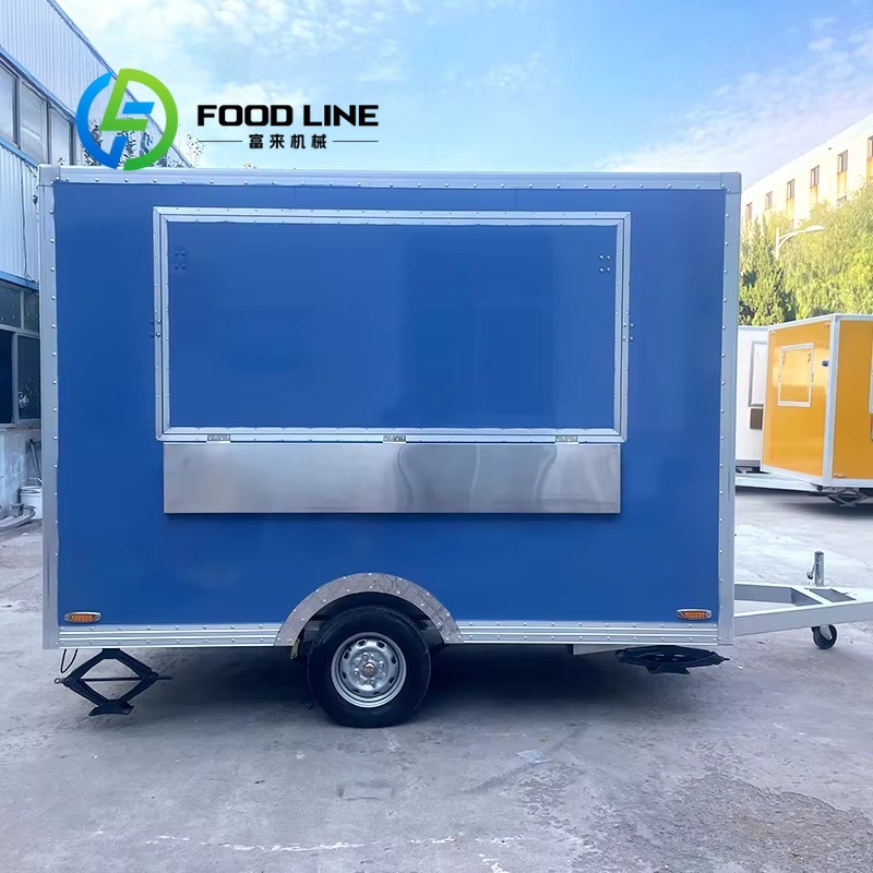 Street Food Snacks - Food-Trailer, anpassbarer Servicetresen, großer Stauraum, robuste