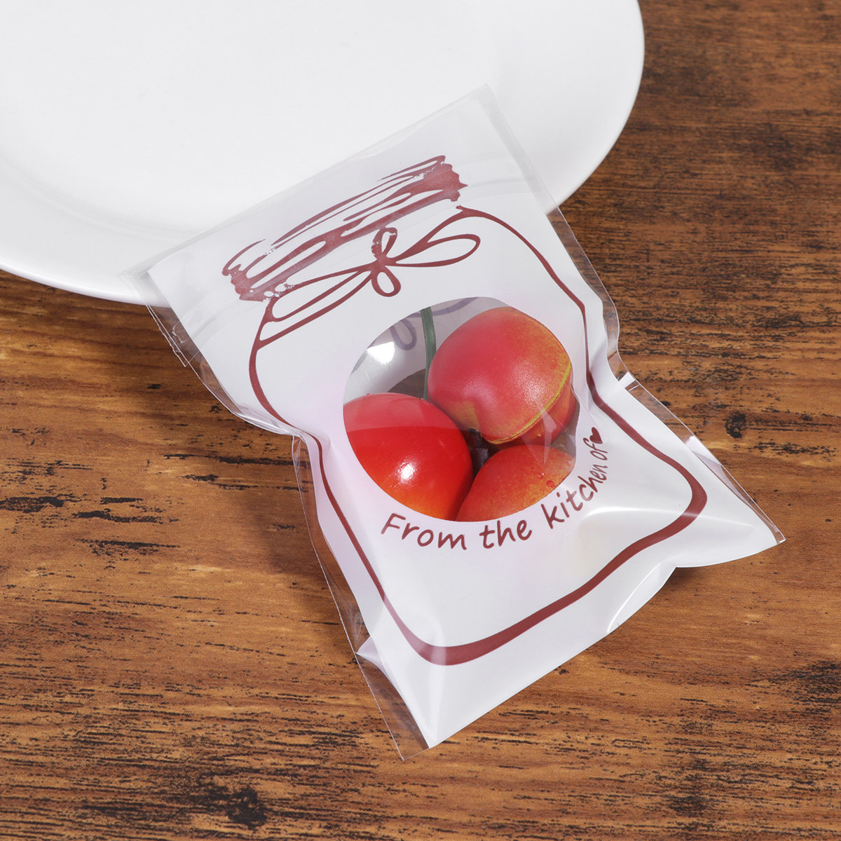 Food Snacks Packaging - 300 Stück lebensmittelechte Plastiktüten mit Flaschenmuster,